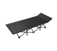 KRXSOBNV Letto portatile da esterno, semplice letto da compagnia, poltrona reclinabile for pisolini in ufficio(Black,S)