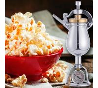 KRXSOBNV, Macchina for popcorn ad aria calda, mini macchina for popcorn in acciaio inossidabile, popcorn cinese retrò, con manometro, griglia riscaldante,Macchina per popcorn