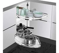 KRXSOBNV, Mobile ad angolo allungabile for cucina, mobile ad angolo allungabile for armadi da 36"/900 mm, doppio ripiano a carosello, carosello ad angolo da cucina,Organizzatore ad angolo per cucina(