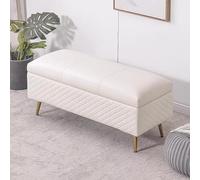 KRXSOBNV Mobiletto porta scarpe, Panca ottomana portaoggetti in pelle con contenitore for cuscini alla fine del letto gambe for porta d'ingresso(C,120X40X45cm)