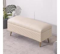 KRXSOBNV Mobiletto porta scarpe, Panca ottomana portaoggetti in pelle con contenitore for cuscini alla fine del letto gambe for porta d'ingresso(A,100X40X45cm)