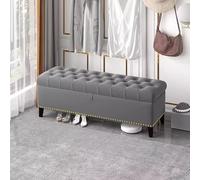 KRXSOBNV Mobiletto porta scarpe, Panca portaoggetti con cuscino for camera da letto, panca for la fine del, for soggiorno, for l'ingresso(Grey,80X40X45cm)
