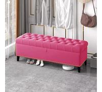 KRXSOBNV Mobiletto porta scarpe, Panca portaoggetti con cuscino for camera da letto, panca for la fine del, for soggiorno, for l'ingresso(Rosy Red,40X40X45cm)