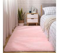 KRXSOBNV, Moderno e morbido tappeto Shaggy leggero di lusso in stile minimalista soggiorno antiscivolo comodi tappeti grandi dimensioni for il dei bambini ，Tappeti(Pink,80 * 120cm)