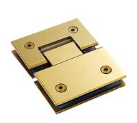 KRXSOBNV, Morsetto da bagno in acciaio inossidabile doppio hardware in vetro da 90 gradi cerniera in vetro con clip for porta in vetro color oro spazzolato for doccia,Cerniere