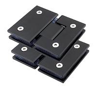KRXSOBNV, Morsetto for cancello for doccia resistente, 2 pezzi, cerniera for porta in vetro in acciaio inossidabile 304, clip for bagno, for cerniera in vetro nero opaco in vetro da 8-12 mm,Cerniere