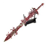 KRXSOBNV Oggetti da collezione, Eldens Rings Blasphemous Blade Model - Oggetti di scena da gioco interamente in metallo 11,8" con supporto espositivo, decorazioni scrivania, ornamenti