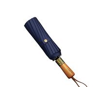 KRXSOBNV Ombrello， Lussuosa Maniglia in Vero Legno, Apertura e Chiusura Automatica, Resistente al Sole alla Pioggia, 16 Stecche, Uomo Donna, Protezione UV UPF 50(Light Green)