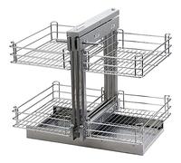 KRXSOBNV, Organizer estraibile for angolo cieco for armadio da cucina multifunzionale, portabottiglie rotante for uso domestico con chiusura ammortizzata, cestello portaoggetti da cucina,B,Organizzat