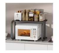 KRXSOBNV, Organizzatore for ripiani da appoggio, supporto for armadio for dispensa, cucina, bagno, sala lettura, camera da letto for risparmiare spazio ，Cremagliera per forno a microonde(Grey)