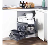 KRXSOBNV, Organizzatore for scaffali estraibili ad angolo cieco da cucina, vassoio oscillante a 2 livelli for armadietto da 900-1000 mm,Organizzatore ad angolo per cucina