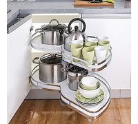 KRXSOBNV, Organizzatore for scaffali estraibili ad angolo cieco da cucina, vassoio oscillante a 2 livelli for armadietto da 900-1000 mm,Organizzatore ad angolo per cucina