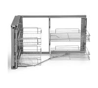 KRXSOBNV, Organizzatori for angoli ciechi da 15", mobiletto base ad angolo magico estraibile a sinistra, organizer for armadietto estraibile a 2 livelli for armadio da cucina,Organizzatore ad angolo