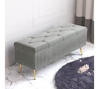 KRXSOBNV Panca portaoggetti imbottita in peluche, panca moderna for scarpe da ingresso, sgabello imbottito for poggiapiedi for soggiorno camera da letto(Grey,80x40x45cm(31x16x18inch))