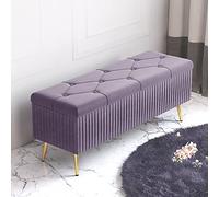 KRXSOBNV Panca portaoggetti imbottita in peluche, panca moderna for scarpe da ingresso, sgabello imbottito for poggiapiedi for soggiorno camera da letto(Purple,60x40x45cm(24x16x18inch))