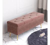 KRXSOBNV Panca portaoggetti imbottita in peluche, panca moderna for scarpe da ingresso, sgabello imbottito for poggiapiedi for soggiorno camera da letto(Pink,80x40x45cm(31x16x18inch))