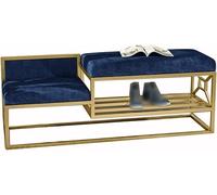 KRXSOBNV Panca scarpiera Panca scarpiera in metallo Panca portaoggetti Organizzatore di scarpe Panca imbottita Scarpiera for ingresso(Blue,80 * 35 * 45cm)