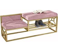 KRXSOBNV Panca scarpiera Panca scarpiera in metallo Panca portaoggetti Organizzatore di scarpe Panca imbottita Scarpiera for ingresso(Pink,80 * 35 * 45cm)