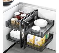 KRXSOBNV, Piastra inferiore in acciaio Portaspezie Armadietto for carichi pesanti Estraibile Organizzatore di stoccaggio Lattine, barattoli, contenitori, pentole, padelle, for armadietto con apertura