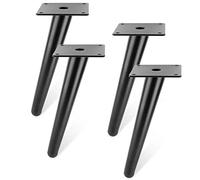 KRXSOBNV Piedi per mobili, 4 Pezzi, Gambe in Metallo inclinate e coniche, for Piedini di divani, scrivanie, mobili, con Viti(Black,30cm/11.8in)