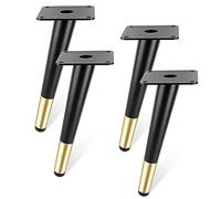 KRXSOBNV Piedi per mobili, 4 Pezzi, Gambe in Metallo inclinate e coniche, for Piedini di divani, scrivanie, mobili, con Viti(Blackwithgold,55cm/21.6in)