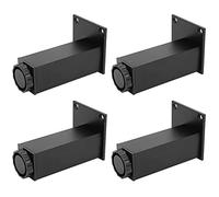 KRXSOBNV Piedi per mobili, Piedini di Supporto for Divano in Lega Alluminio, Quadrati ispessiti, Altezza Regolabile da 0 a 18 mm, for Bagno/Tavolo e Sedia(Black,35cm(13.8in))