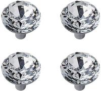 KRXSOBNV Porta di cristallo., 4 pezzi da 30 mm con viti for decorare cassetti, cassettiere, for ufficio e cucina di casa