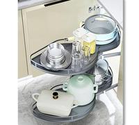 KRXSOBNV, Portaoggetti da cucina estraibile ad angolo, mobiletto estraibile ad angolo for mobile da 36 pollici/900 mm, ripiano doppio a carosello, carosello ad angolo da cucina,Organizzatore ad angol