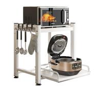 KRXSOBNV, Ripiano for tostapane regolabile, organizer da bancone da cucina con 4 ganci, ripiano for microonde con capacità di 88 libbre ，Cremagliera per forno a microonde