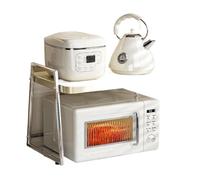 KRXSOBNV, Scaffale da panettiere in metallo a 2 livelli, ripiano salvaspazio for bancone da cucina, portaoggetti, portata 20 kg/44 libbre ,Cremagliera per forno a microonde