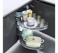 KRXSOBNV, Scaffale estraibile ad angolo cieco da cucina, organizer con chiusura ammortizzata, portaspezie, portaspezie, armadietti base ad angolo, vassoio portaoggetti,Organizzatore ad angolo per cuc