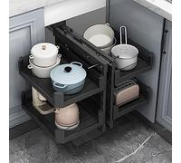 KRXSOBNV, Scaffale for organizer for armadio da cucina Scaffale angolare girevole in alluminio for scaffali, 4 ottimizzatori angolari for cestelli in alluminio estraibili completamente,A,Organizzator