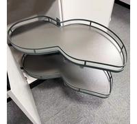 KRXSOBNV, Scaffale girevole a 2 livelli, sistema di bloccaggio silenzioso regolabile in altezza, adatto for armadi da 36 pollici/900 mm,Organizzatore ad angolo per cucina(Right)