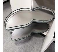 KRXSOBNV, Scaffale girevole a 2 livelli, sistema di bloccaggio silenzioso regolabile in altezza, adatto for armadi da 36 pollici/900 mm,Organizzatore ad angolo per cucina(Left)