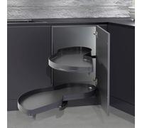 KRXSOBNV, Scaffale portaoggetti girevole con ripiano estraibile ad angolo con chiusura ammortizzata for armadi da 900 mm, chiusura ammortizzata,Organizzatore ad angolo per cucina(Left)