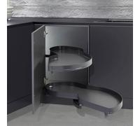 KRXSOBNV, Scaffale portaoggetti girevole con ripiano estraibile ad angolo con chiusura ammortizzata for armadi da 900 mm, chiusura ammortizzata,Organizzatore ad angolo per cucina(Right)