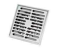 KRXSOBNV, Scarico a pavimento-Scarico for doccia quadrato, scolapiatti for doccia con inserto for piastrelle da bagno con coperchio del filtro rimovibile, finitura cromata, design anti-intasamento ,Sc
