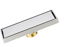 KRXSOBNV, Scarico for doccia lineare con filtro for capelli, scarico a pavimento for doccia rettangolare invisibile in ottone con coperchio rimovibile, scolapiatti e basamento ,Scarichi a pavimento(Ch