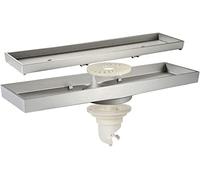 KRXSOBNV, Scarico for doccia lineare da 12 pollici con coperchio piatto e inserto for piastrelle 2 in 1, scarico a pavimento for doccia rettangolare in ottone, scarico for doccia a pavimento for bagno