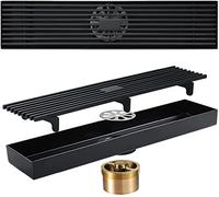 KRXSOBNV, Scarico for Doccia Rettangolare 304SUS con griglia di Copertura Rimovibile, scolapiatti con Filtro for Capelli e Basamento, 11,8 Pollici ,Scarichi a Pavimento