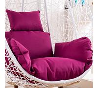 KRXSOBNV, Sedia a dondolo sospesa for esterno, solo cuscino for sedia amaca resistente al sole, cuscini for sedia addensati con poggiatesta e braccioli,Tappetino per altalena(Purple)