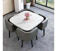 KRXSOBNV, Sedia for Ufficio Moderno Quadrato Tavolo Da Formazione Seminari Sala Riunioni Scrivania Caffè Espresso Con 4 Sedie ergonomiche Supporto Lombare,Tavoli da conferenza(Dark Gray)