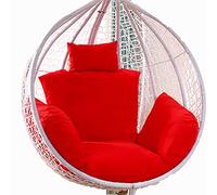 KRXSOBNV, Sedile for sedia a dondolo sospesa da esterno Fodera for cuscino for sedia amaca grande lavabile e addensata con poggiatesta e braccioli,Tappetino per altalena(Red)