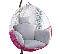 KRXSOBNV, Sedile for sedia a dondolo sospesa da esterno Fodera for cuscino for sedia amaca grande lavabile e addensata con poggiatesta e braccioli,Tappetino per altalena(Grey)