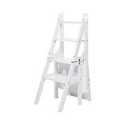 KRXSOBNV, Sgabello a gradini Scale Multiuso in Legno, Sedia Pieghevole for la casa Scaletta a 4 for a Doppio Scopo Decorazione del Negozio,Sgabello Pieghevole(#4)