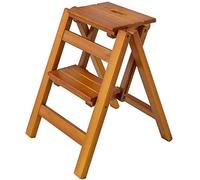 KRXSOBNV, Sgabello Pieghevole con scaletta, Sgabello for Sedia da Pranzo for Scale domestiche, Multiuso Leggere Hom,Sgabello Pieghevole(Walnut)