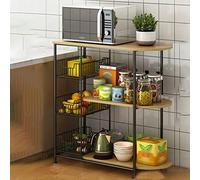 KRXSOBNV stoccaggio， Carrello multiuso con rotelle a 3 livelli ruote, organizer sottile for scaffali mobili cestelli in rete(C)