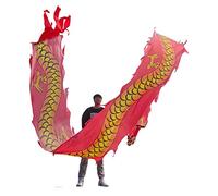 KRXSOBNV, Streamer con Testa di Drago Seta fluida Che agita e Lancia Gli Streamer a Nastro for la Danza del Drago Cinese, Accessori Rave,Nastri per la Danza del Drago(6m/20f)