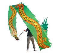 KRXSOBNV, Streamer con Testa di Drago Seta fluida Che agita e Lancia Gli Streamer a Nastro for la Danza del Drago Cinese, Accessori Rave,Nastri per la Danza del Drago(8m/26ft)