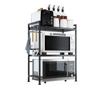 KRXSOBNV, Supporto for microonde, ripiano regolabile con ganci, capacità di 80 libbre, supporto for microonde, supporto for microonde da cucina con contenitore ,Cremagliera per forno a microonde